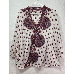 Liz Claiborne Womens size XL Wrap Style Blouse Lightweight